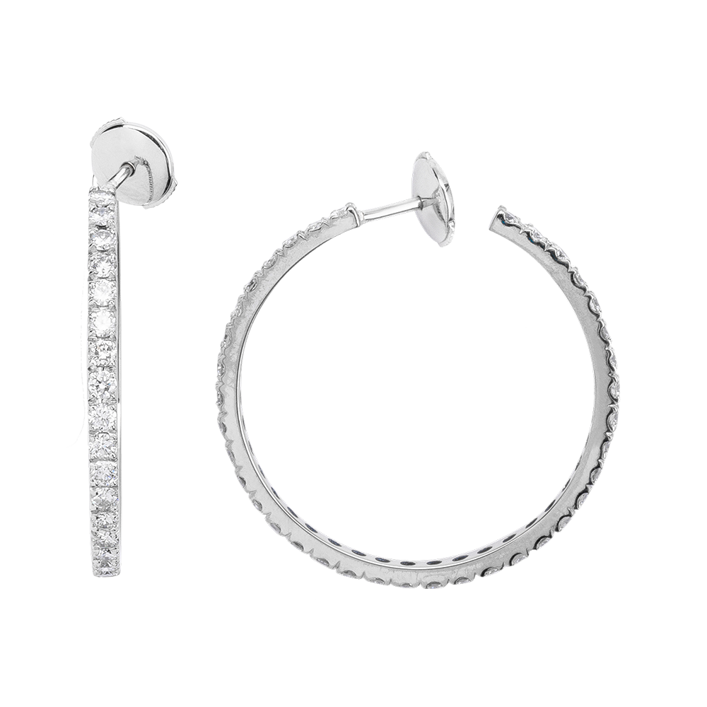 Halo - Boucles d'oreilles or et diamants