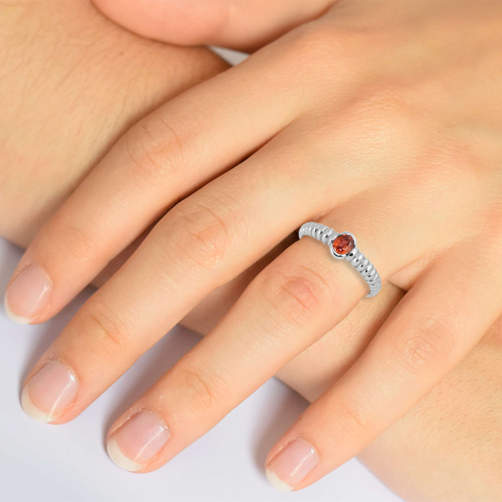 bague fine godrons saphir