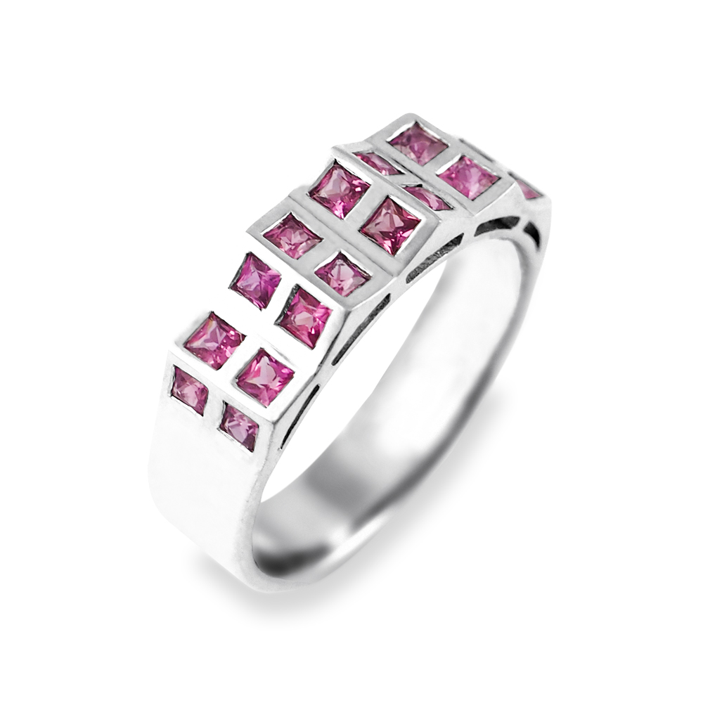 bague or rubis taille princesse