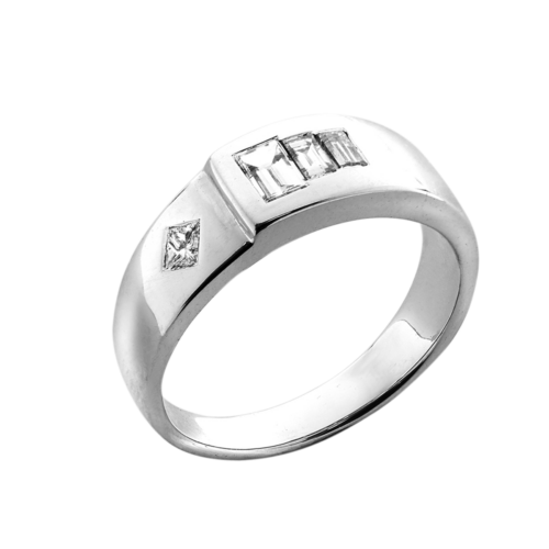 Impulsion bague or et diamants ( carré et baguettes )
