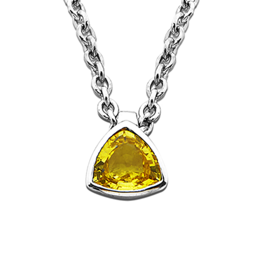 Altaïr pendentif or saphir jaune trillion zoom De Gralie