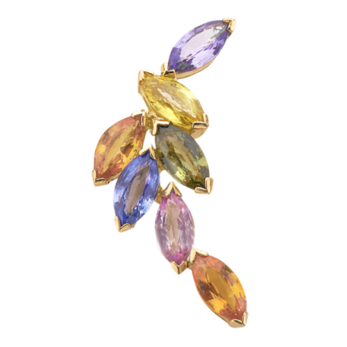 Ancapa Boucles d'oreilles or saphirs multicolores zoom De Gralie
