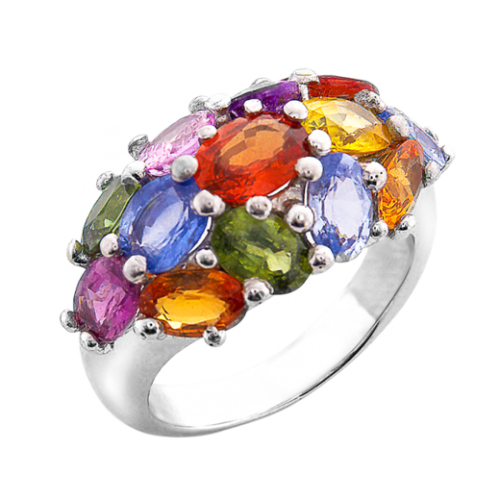 Apsara bague or et saphirs de couleurs De Gralie