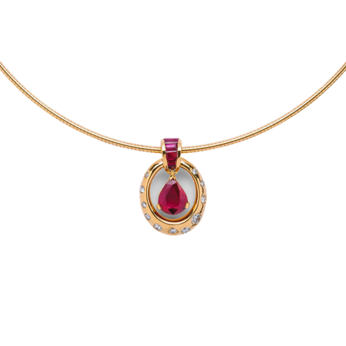Armélita pendentif or rubis diamants De Gralie