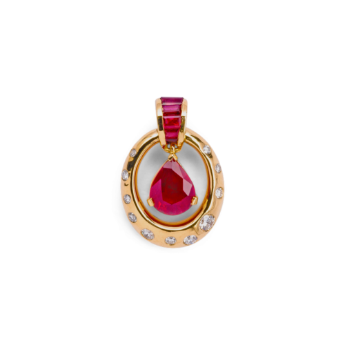 Armélita pendentif or rubis diamants zoom De Gralie