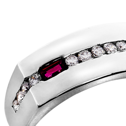 Balise Bague or diamants rubis De Gralie zoom