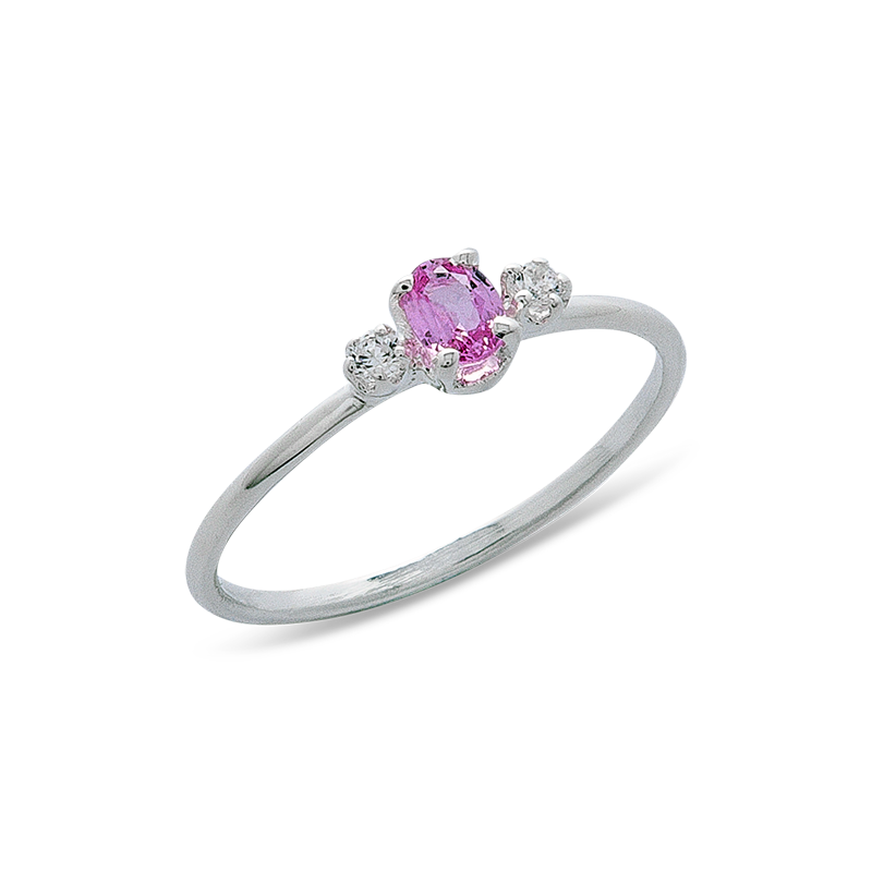 Bee bague or diamants saphir rose De Gralie