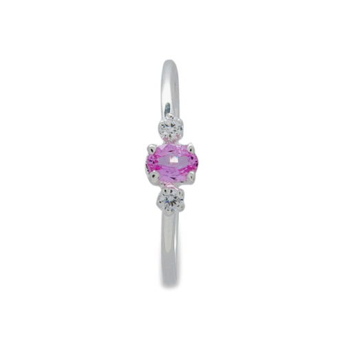 Bee bague or diamants saphir rose vue dessus De Gralie