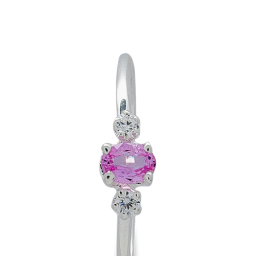Bee bague or diamants saphir rose zoom De Gralie
