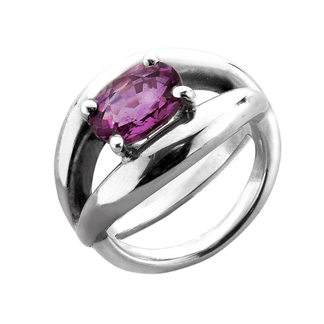 Brise bague or saphir rose De Gralie