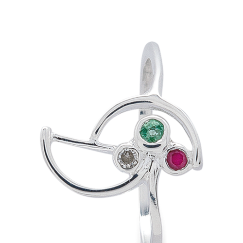 Calypso Bague or émeraude rubis diamant zoom De Gralie