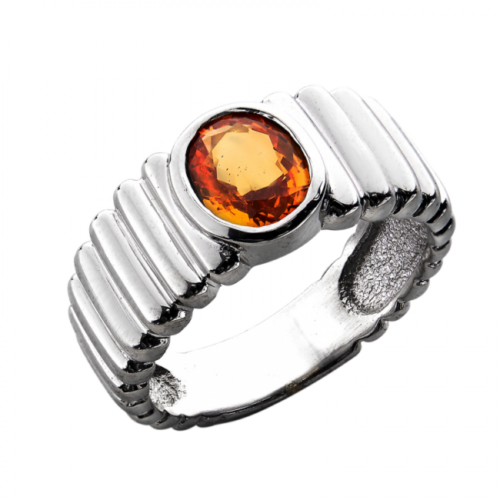 Cannelle Bague or et saphir orange De Gralie