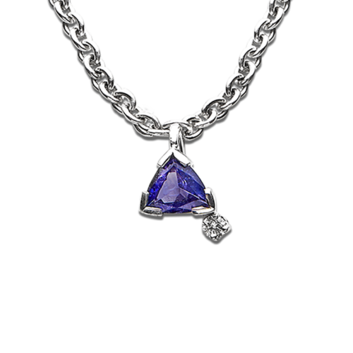 Carène pendentif or saphir diamant zoom De Gralie