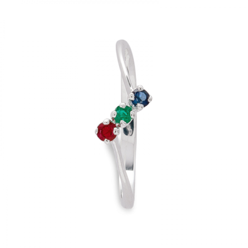 Carioca bague or diamant saphir émeraude vue dessus De Gralie