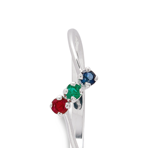 Carioca bague or diamant saphir émeraude zoom De Gralie