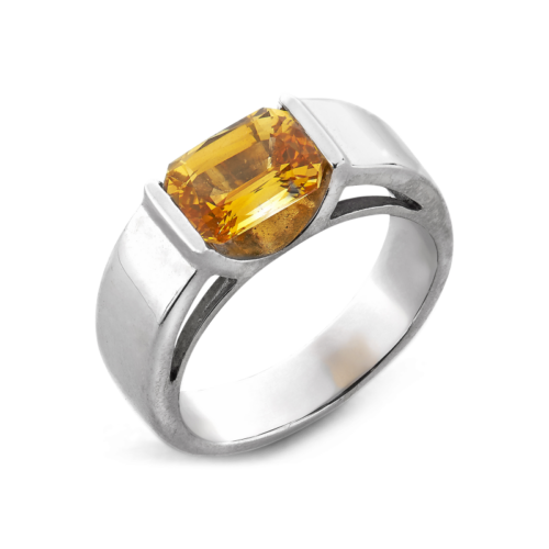 Crépuscule bague or et saphir jaune De Gralie