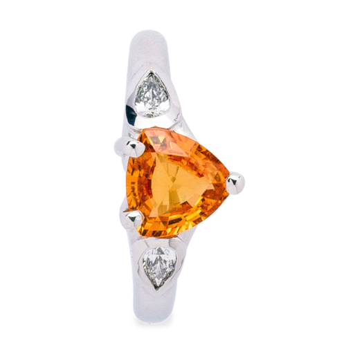 Cupidon bague or diamants et saphir orange