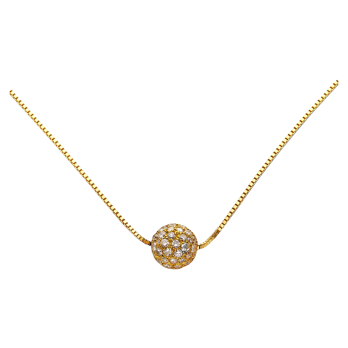 Disco pendentif collier or diamants De Gralie