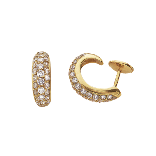 Ellipses Boucles d'oreilles or diamants De Gralie