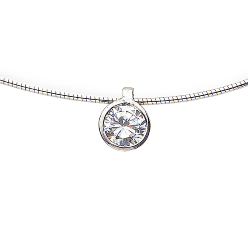 Esquille pendentif serti clos or diamant zoom De Gralie