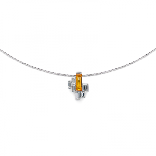 Estival pendentif diamants saphir orange De Gralie