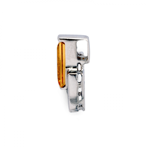 Estival pendentif diamants saphir orange vue profil De Gralie