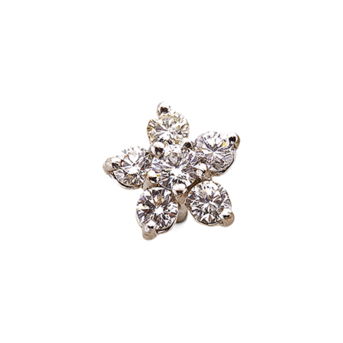 Fleurs Boucle d'oreille or diamants zoom De Gralie