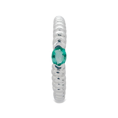Houle bague or émeraude dessus De Gralie
