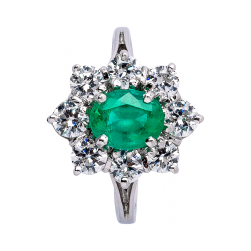 Jardinet bague or émeraude et diamants De Gralie