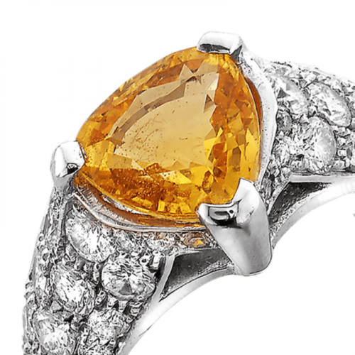 Julie Bague or saphir jaune et pavé diamants De Gralie