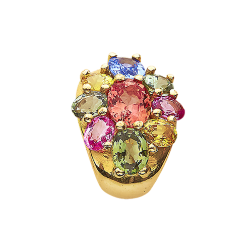 Kaan Boucle d'oreille or saphirs multicolores De Gralie zoom