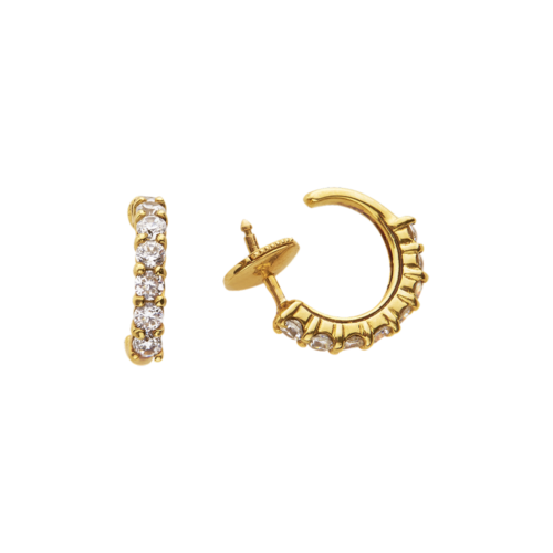 Luna Boucles d'oreilles or diamants De Gralie