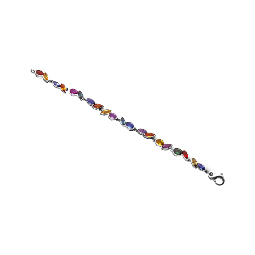 Maduraï bracelet or serti clos saphir multicolores De Gralie