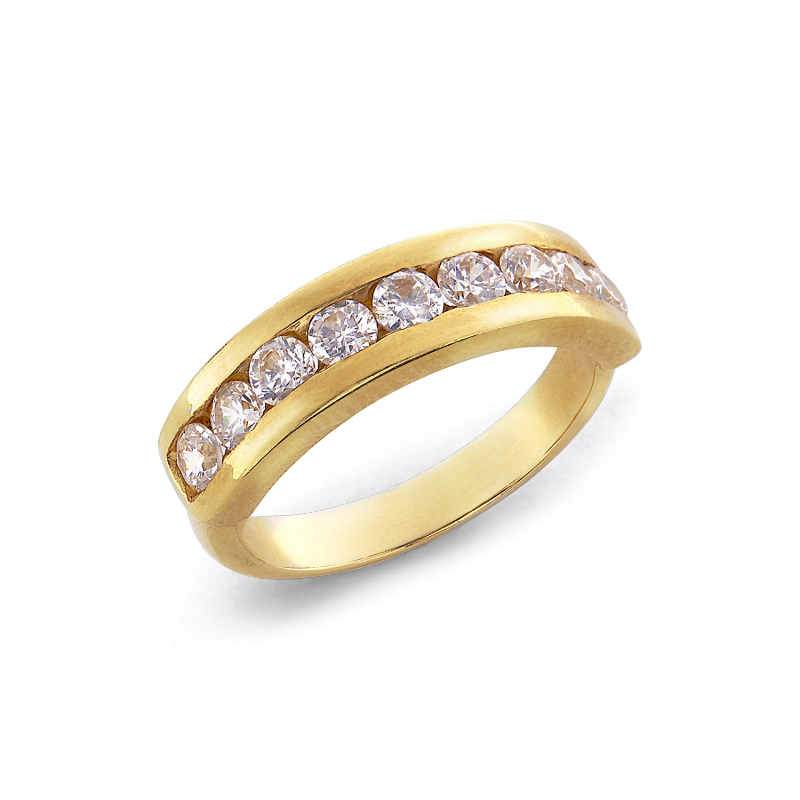 Nuptial demi alliance or diamants serti rail De Gralie