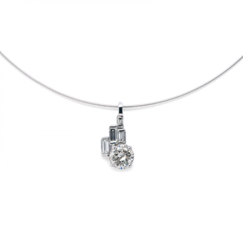 Ombrage pendentif or diamants De Gralie