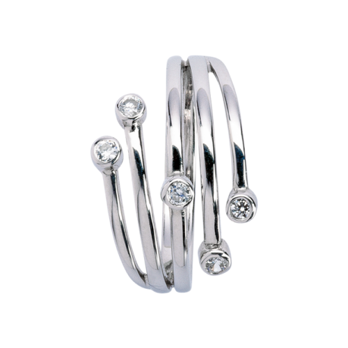 Satellite bague or et diamants De Gralie dessus