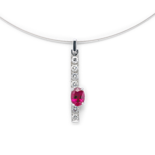 Scintillante pendentif diamants rubis De Gralie