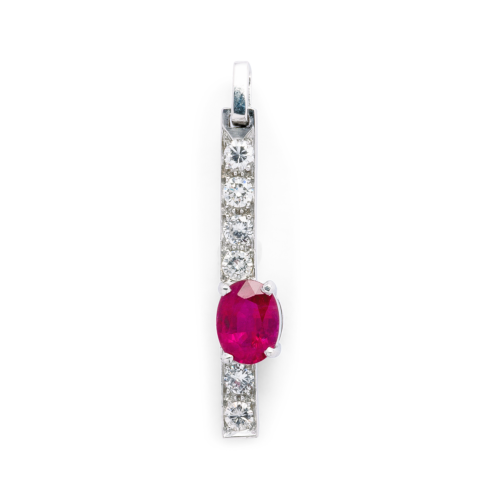 Scintillante pendentif diamants rubis zoom De Gralie