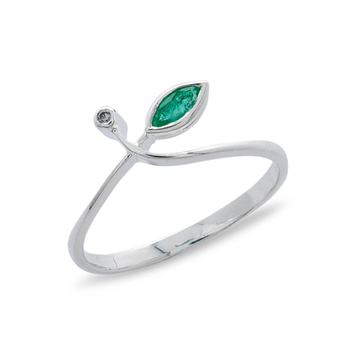 Tango bague or diamant émeraude De Gralie