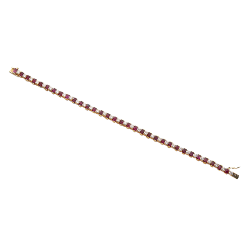 Vagabonde bracelet or serti griffes diamants rubis demi clos De Gralie