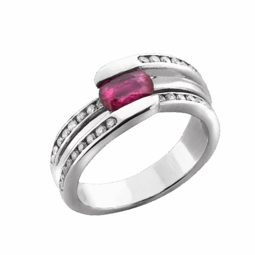 Vague Bague or rubis et diamants De Gralie