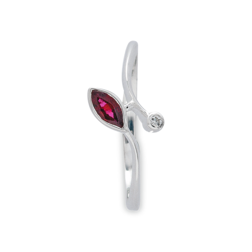 Vice&versa bague or diamant rubis vue dessus De Gralie