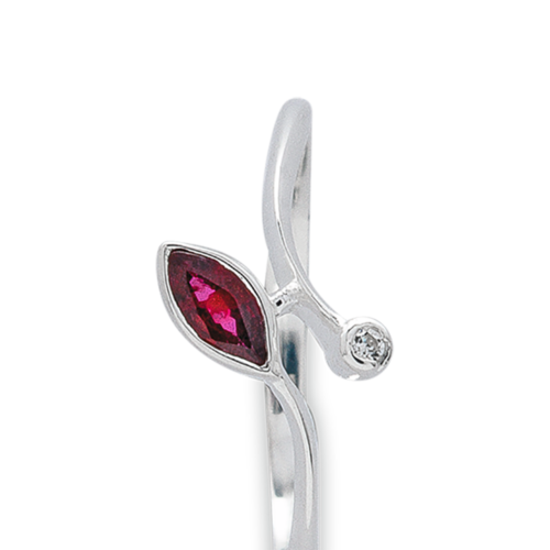 Vice&versa bague or diamant rubis zoom De Gralie