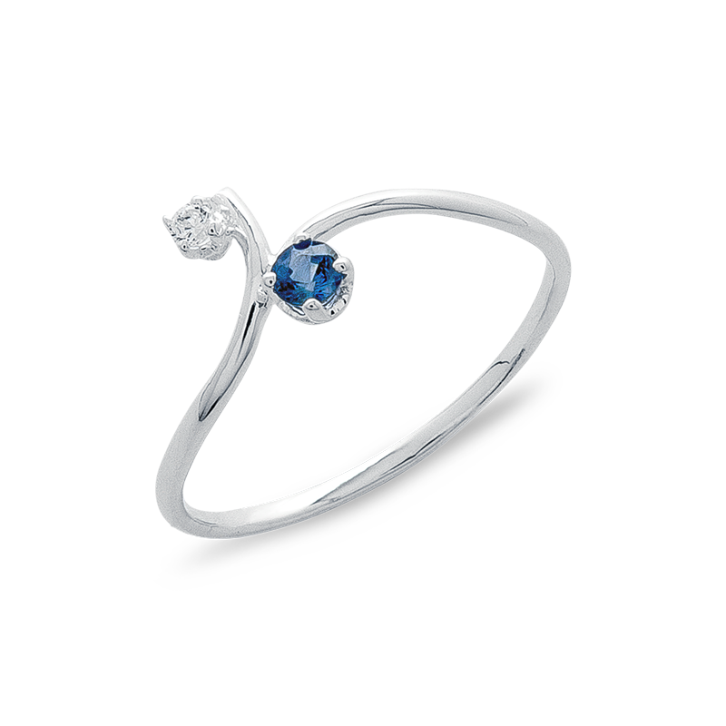 Attirante bague or saphir diamant De Gralie