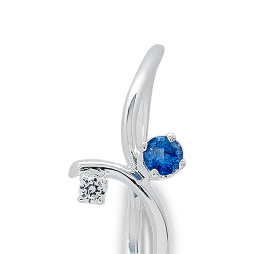Attirante bague or saphir diamant zoom De Gralie