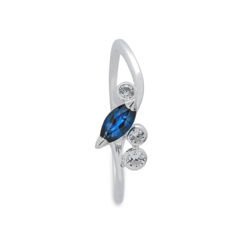 Blizzard bague or diamants dessus saphir De Gralie