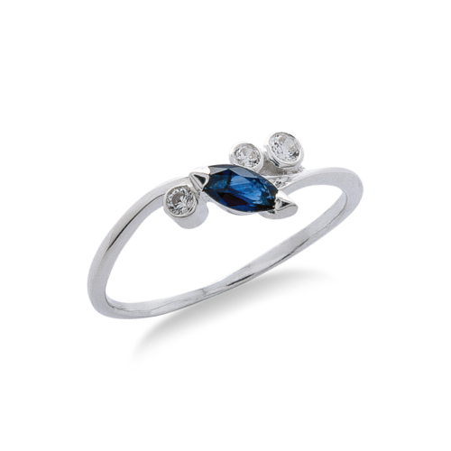 Blizzard bague or diamants saphir De Gralie