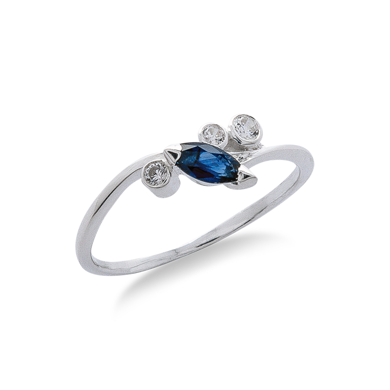 Blizzard bague or diamants saphir De Gralie