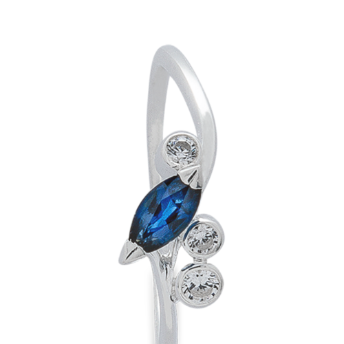 Blizzard bague or diamants saphir zoom De Gralie