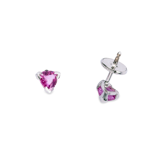 Carundas Boucles d'oreilles or saphirs trillions De Gralie